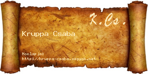 Kruppa Csaba névjegykártya
