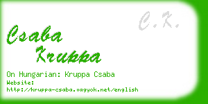 csaba kruppa business card